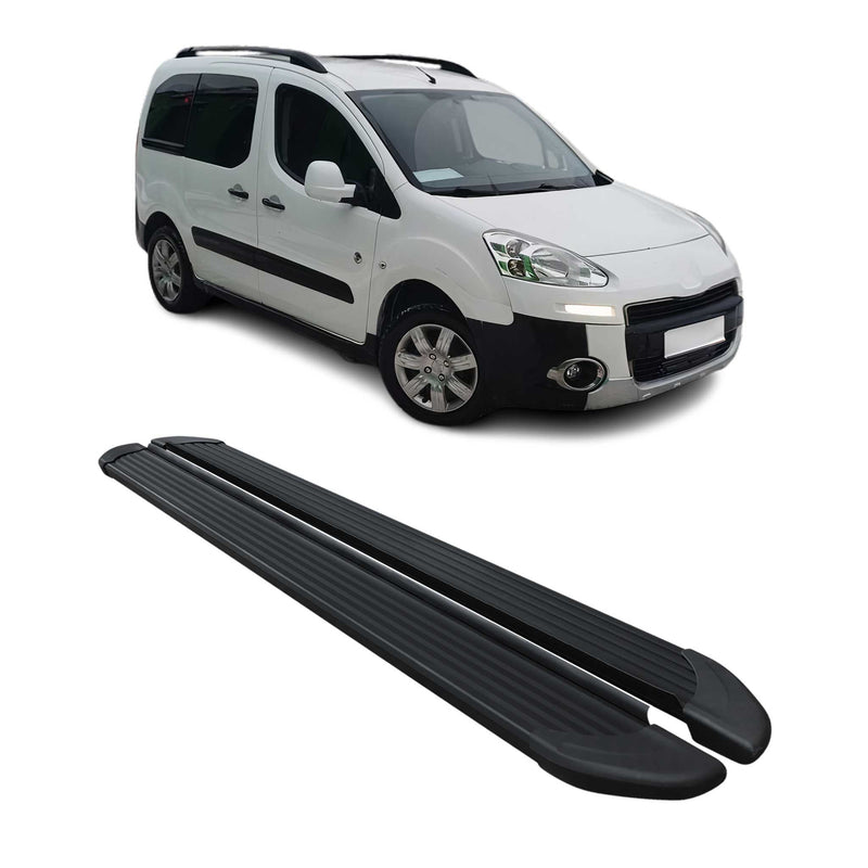Schweller Trittbretter Schweller für Peugeot Partner Tepee 2008-2018 Alu Schwarz