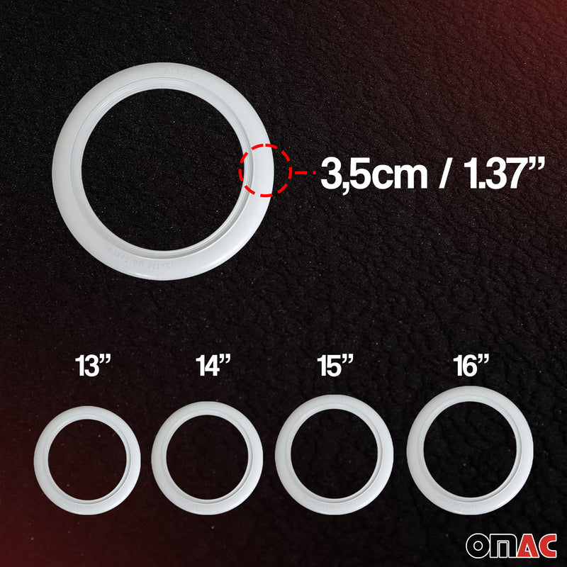 4x white wall rings white wall tires 14 inch white real rubber car tuning