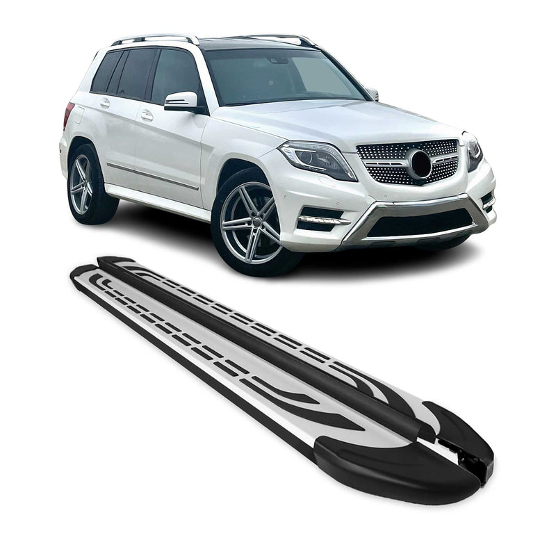 Trittbretter Seitenschweller Seitenbretter für Mercedes GLK 2010-15 Alu Schwarz
