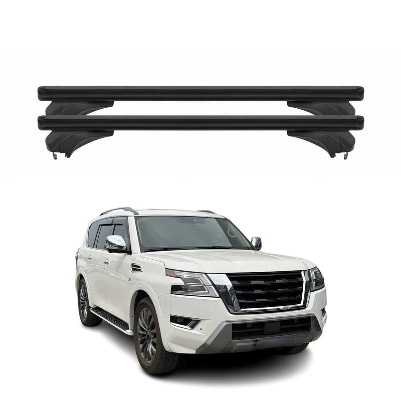 Menabo Dachträger Grundtäger für Nissan Armada Y62 2017-2024 Alu Schwarz 2 tlg