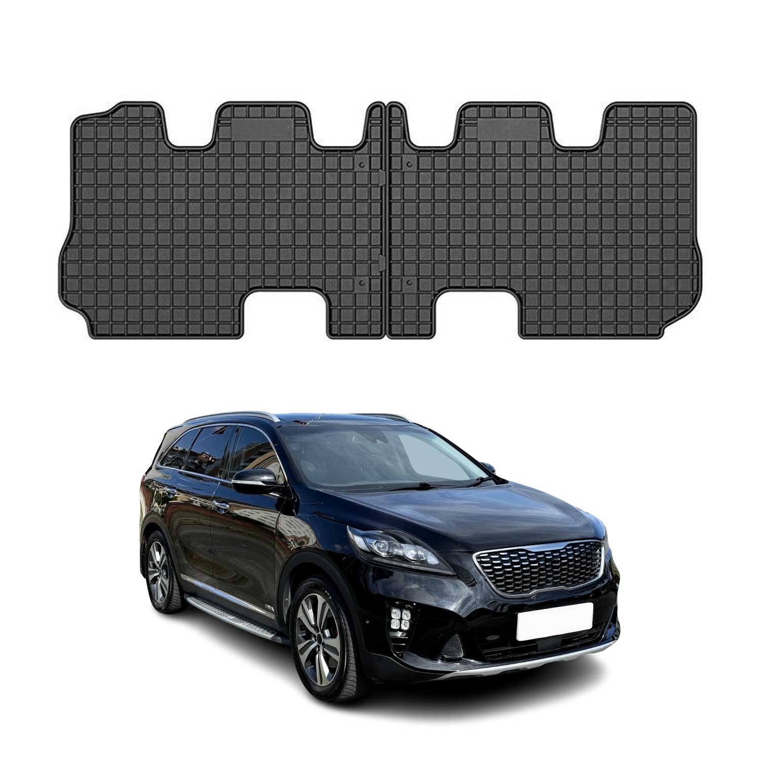 OMAC Gummi Fußmatten für Kia Sorento 2014-2020 Automatten Gummi TPE Schwarz 2tlg