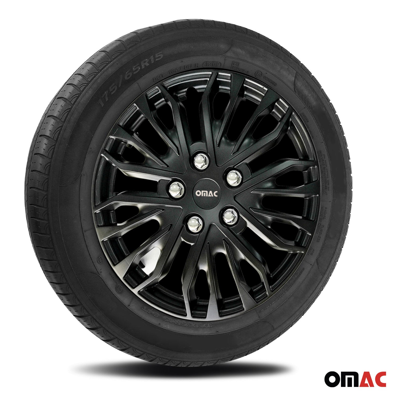 15 Zoll Radkappen Universal Radzierblenden Matte Schwarz ABS 4 Stück Radblenden
