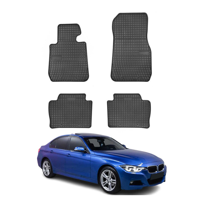 OMAC Gummi Fußmatten für BMW 3er F30 F31 M3 F80 2012-2019 Automatten Schwarz 4x