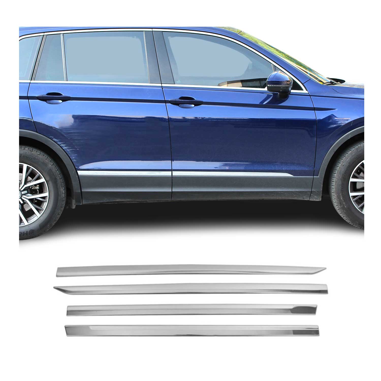 Seitentürleiste Türschutzleiste für VW Tiguan Allspace 2016-2024 Edelstahl 4x