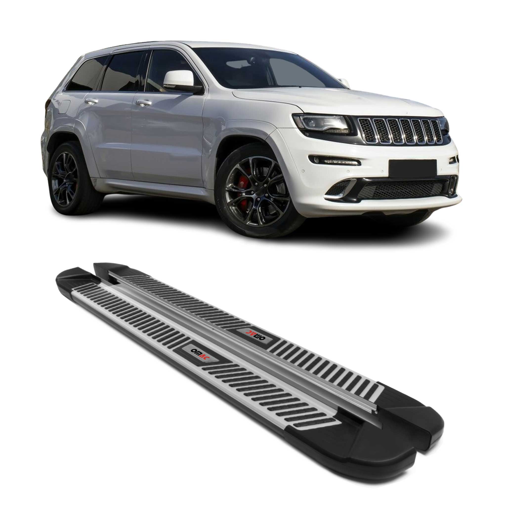 Trittbretter Seitenbretter Schweller für Jeep Grand Cherokee 11-2021 Alu Schwarz