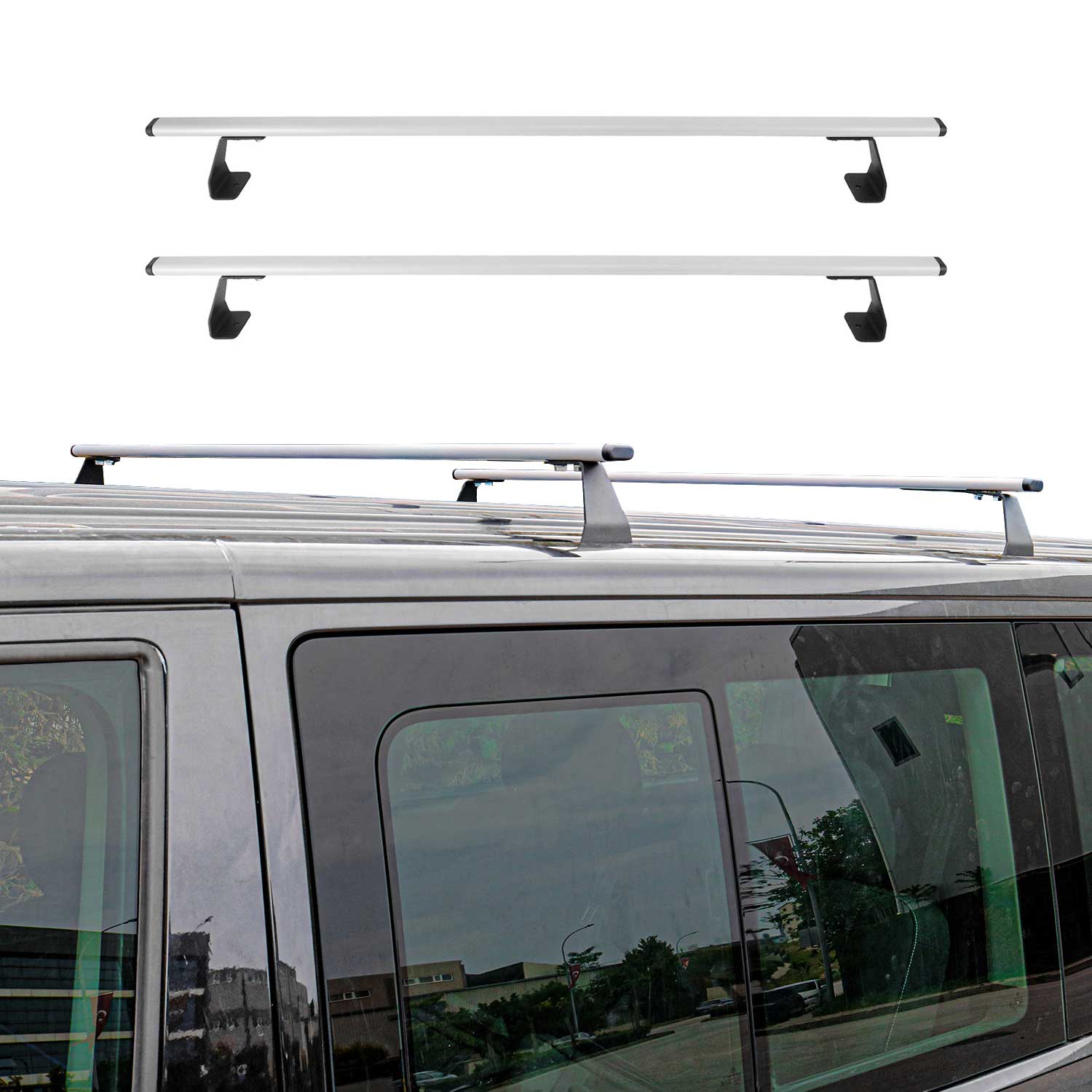 Dachträger Grundtäger für Fiat Doblo 2000-2010 75kg Stahl Silber 2 tlg