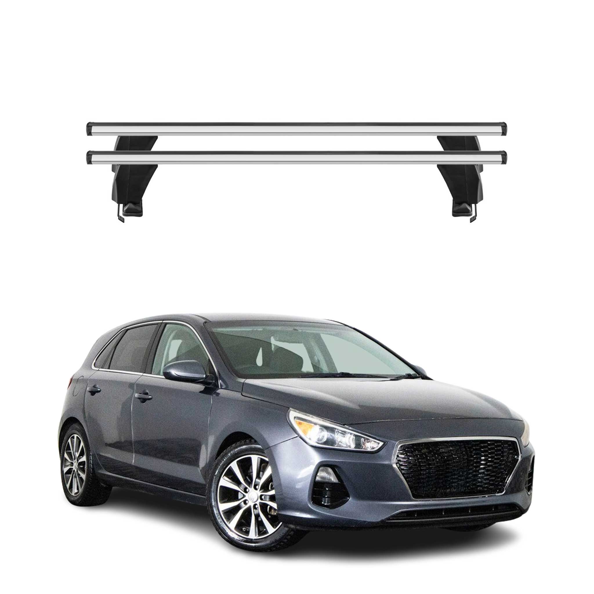 Menabo Dachträger Grundtäger für Hyundai Elantra GT 2017-2020 50kg Alu Silber 2x