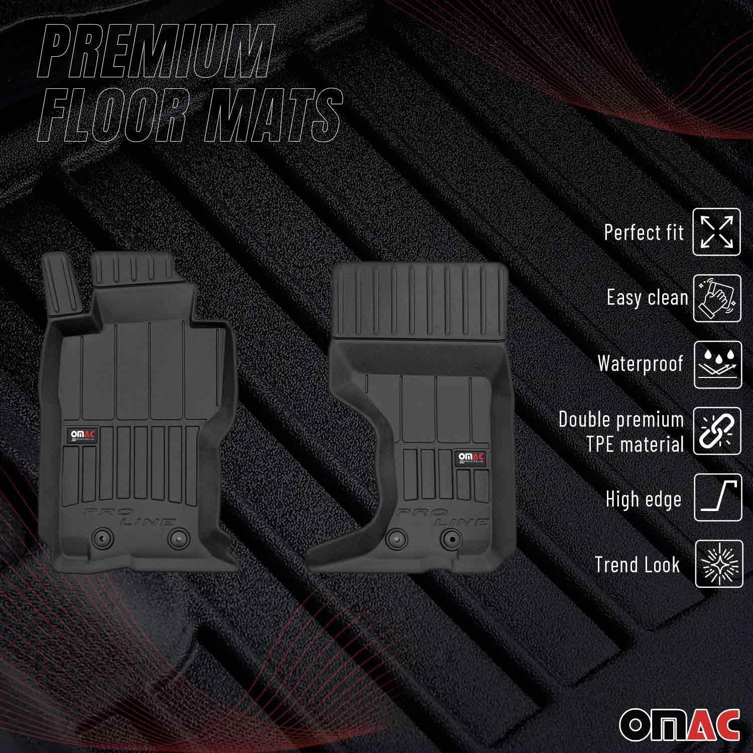 OMAC Gummi Fußmatten für Mazda MX-5 2015-2026 Premium TPE Automatten Schwarz 2x