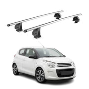 Alu Dachträger für Citroen C1 II 2014-2022 TÜV T-Nut Abschließbar 2tlg Silber
