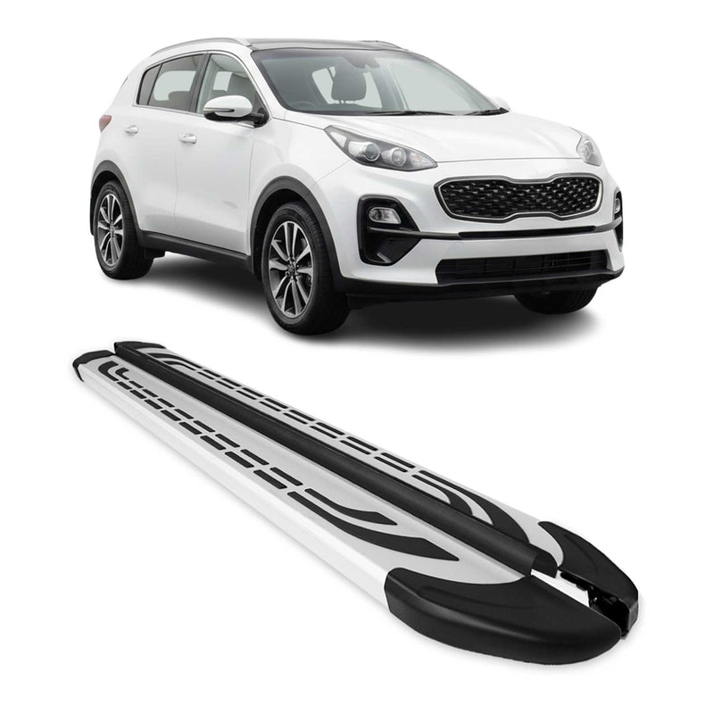 Trittbretter Seitenschweller Seitenbretter für Kia Sportage 4 QL 2015-2021 Alu