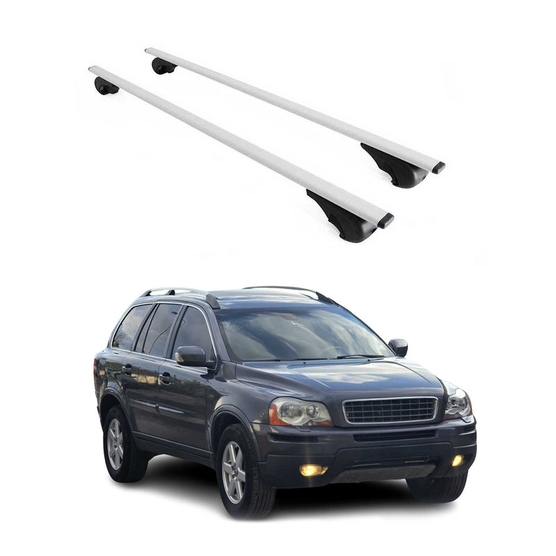 Dachträger Grundtäger für Volvo XC90 mk1 2002-2014 75kg Metall Silber 2 tlg