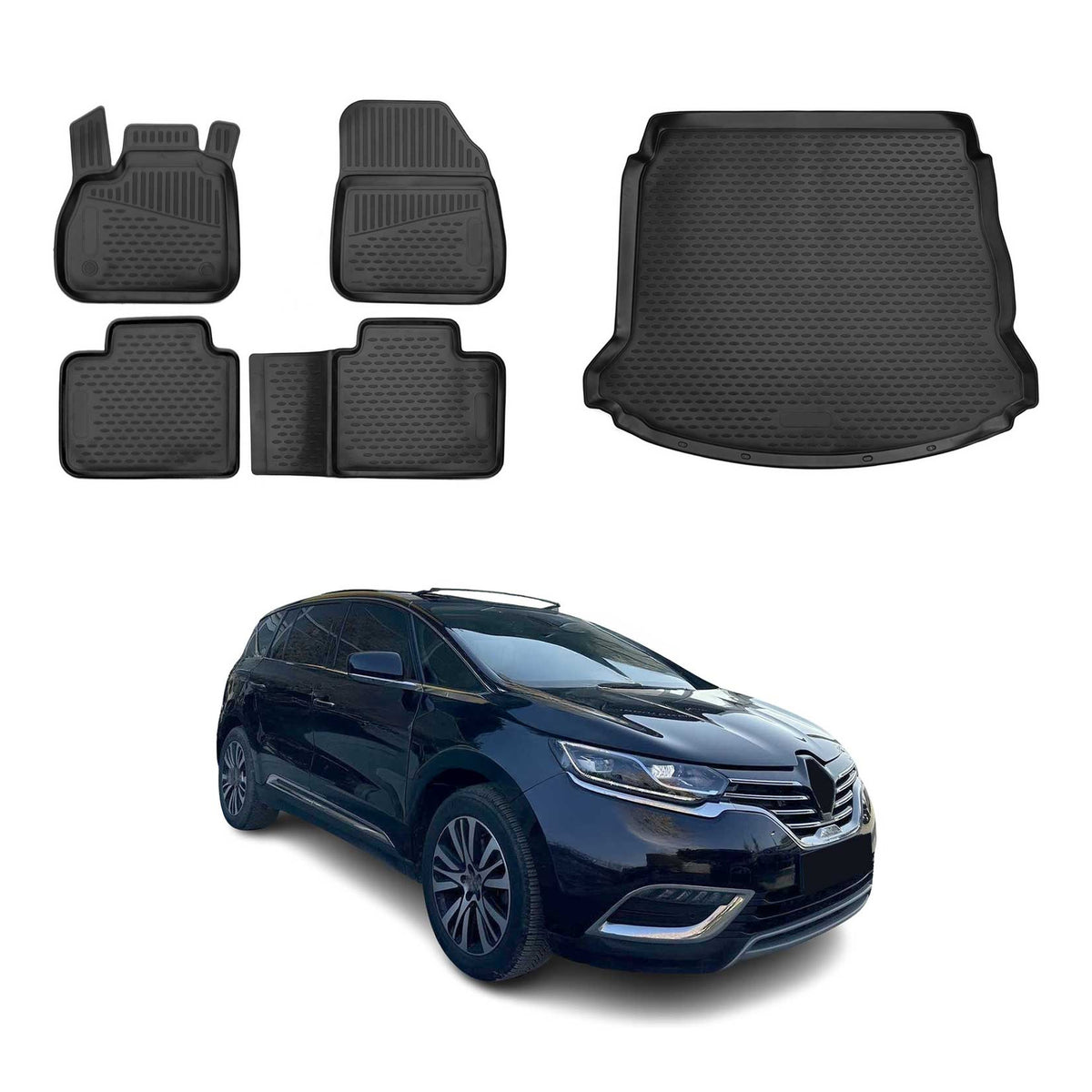 OMAC Fußmatten & Kofferraumwanne Set für Renault Espace 2015-2023