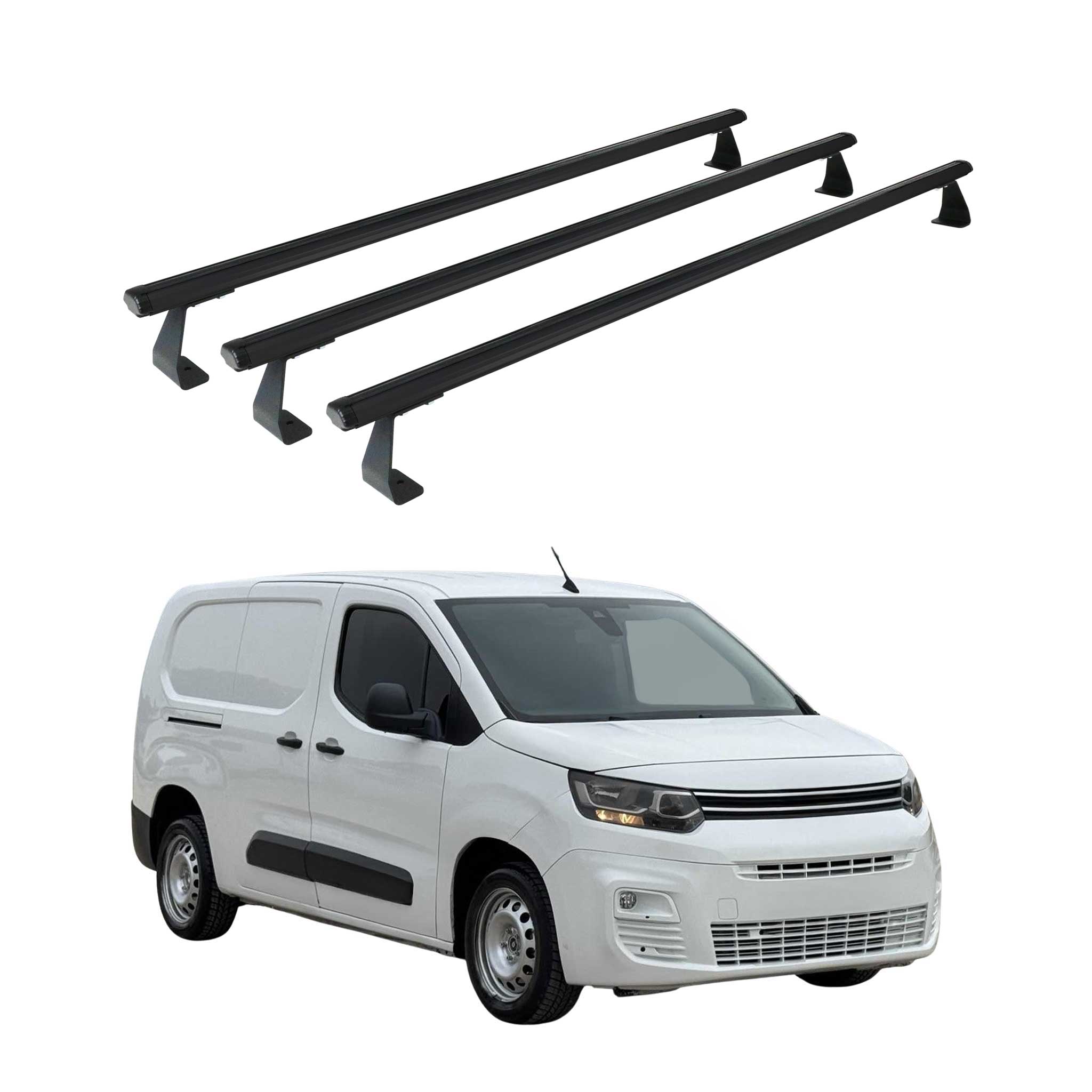 Dachträger Grundtäger für Citroen Berlingo 2018-2026 75kg Alu Schwarz 3 tlg
