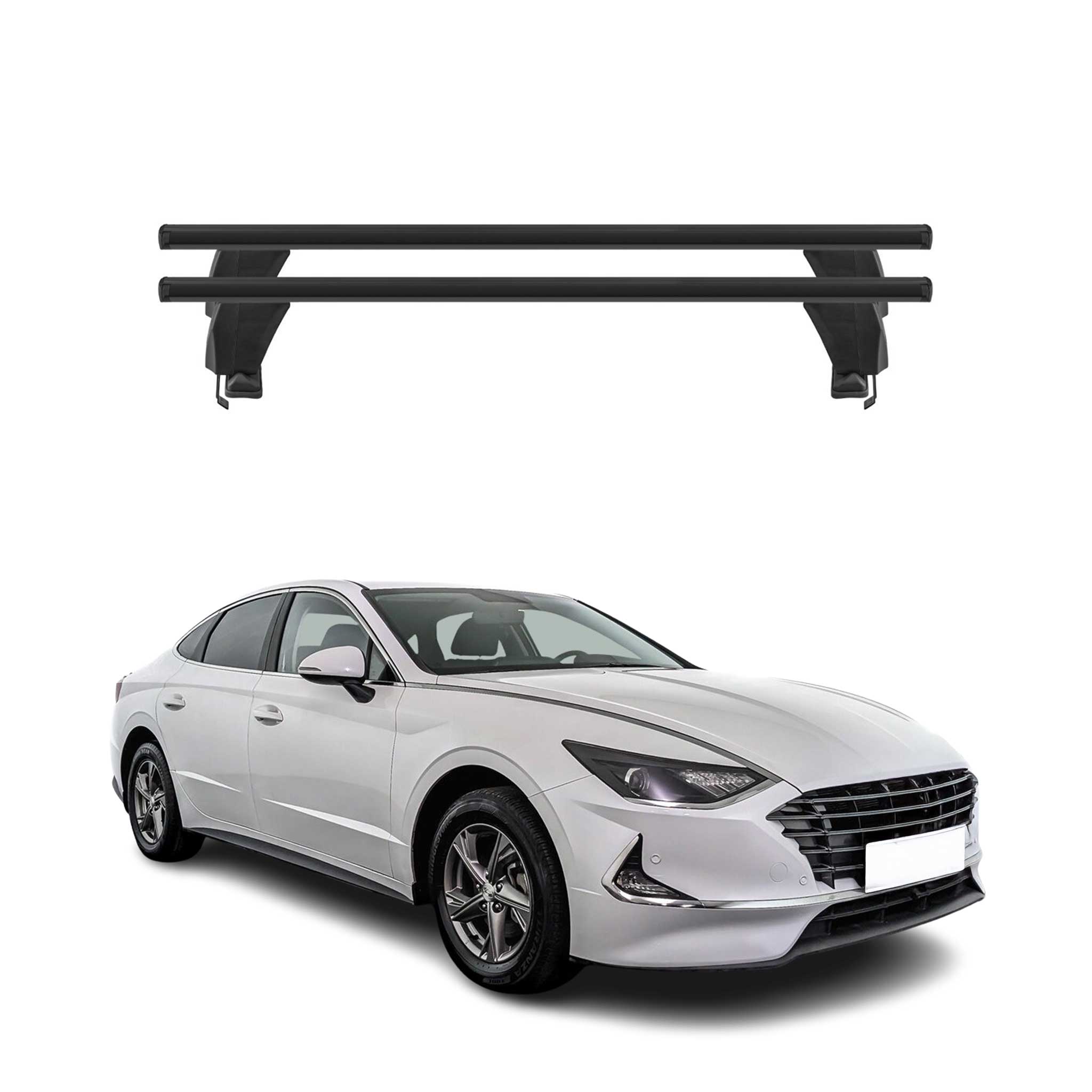 Menabo Dachträger Grundträger für Hyundai Sonata VIII 2020-2026 Alu Schwarz 2tlg