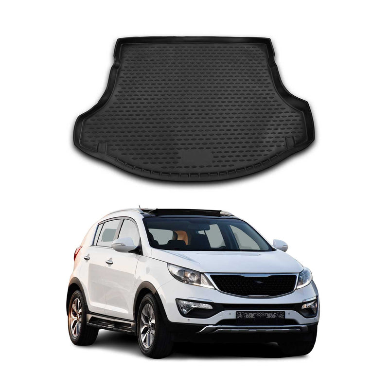 Kofferraummatte Kofferraumwanne für Kia Sportage 2010-2015 Gummi TPE Schwarz