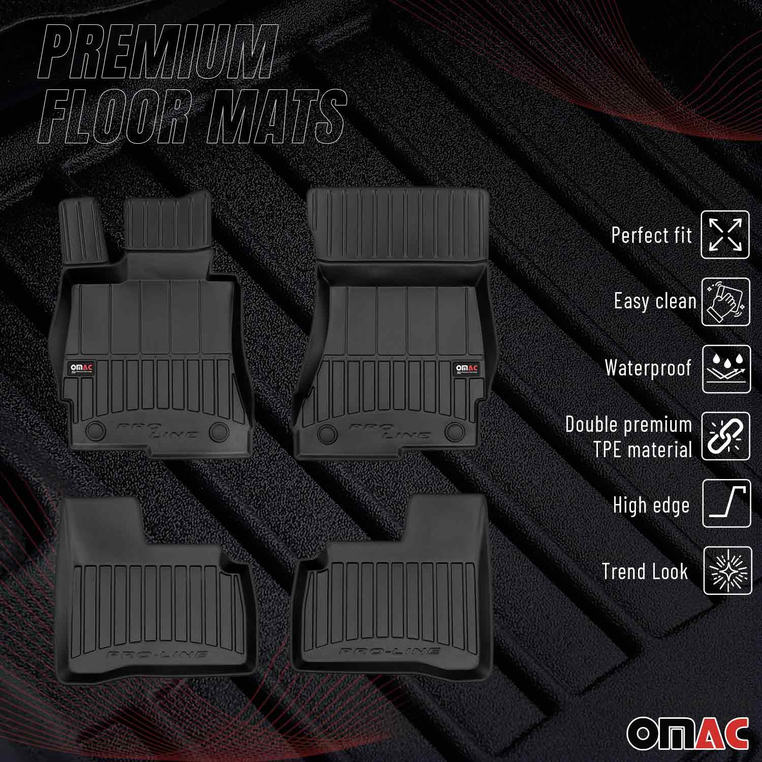 OMAC Gummi Fußmatten für Mercedes S Klasse W221 Kurzer 2005-2013 Premium TPE 4x