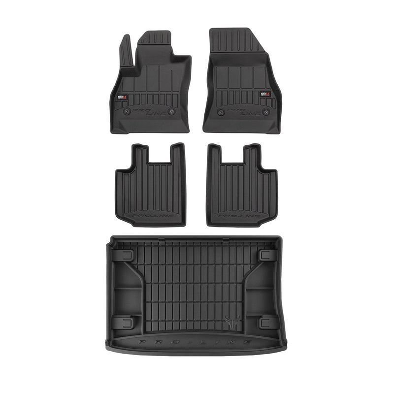 OMAC Fußmatten & Kofferraumwanne Set für Fiat 500L 2012-2024 Untere Gummi 5x