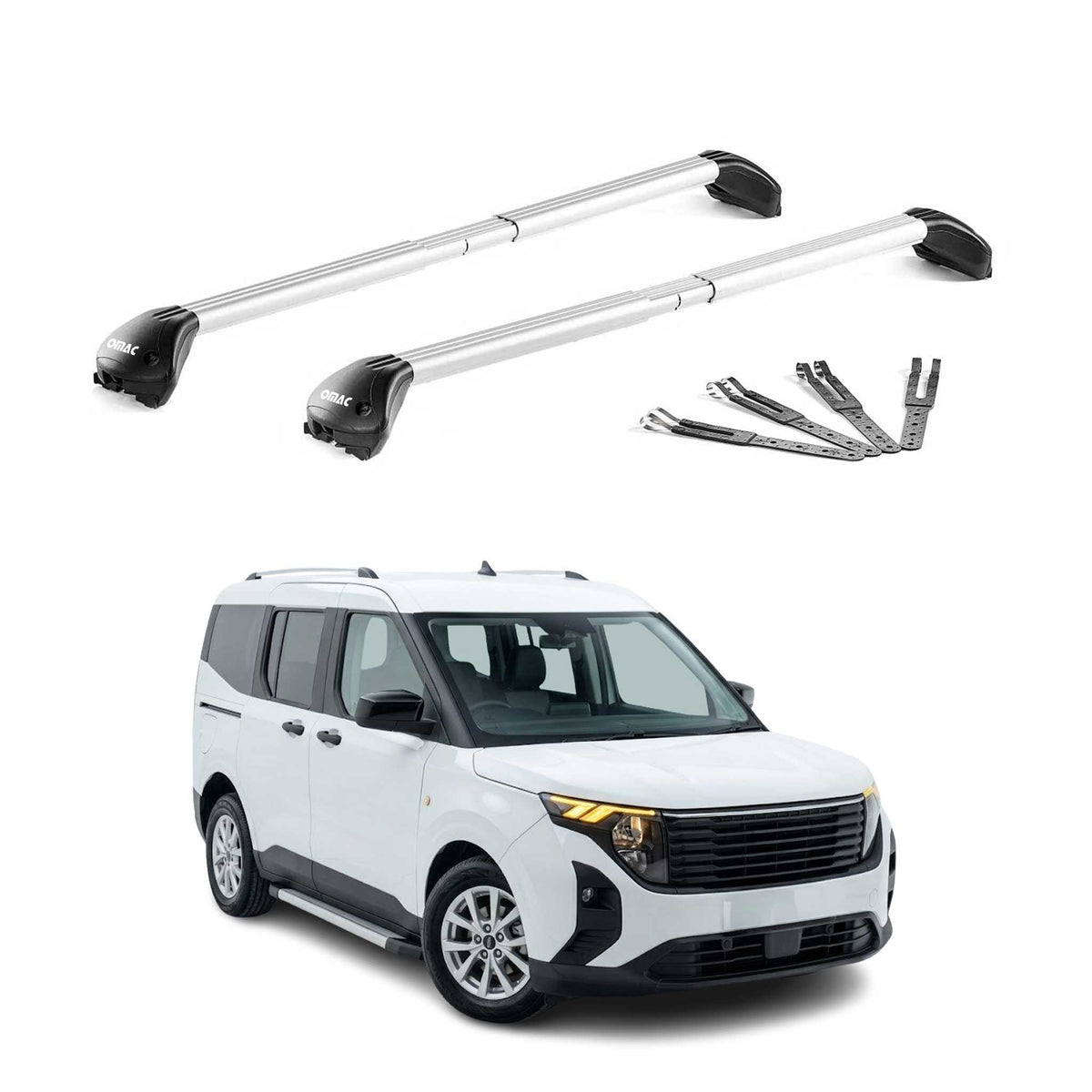 Dachträger für Ford Tourneo Courier II 2023-2026 100kg Aluminium Silber 2x ABE