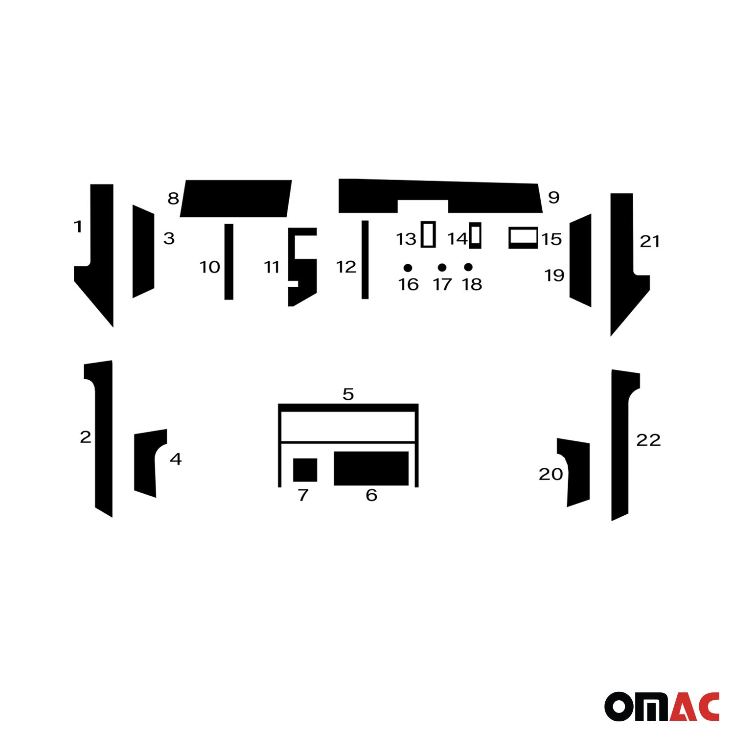 Innenraum Dekor Cockpit für BMW 5er E34 1987-1995 Carbon Optik 22tlg