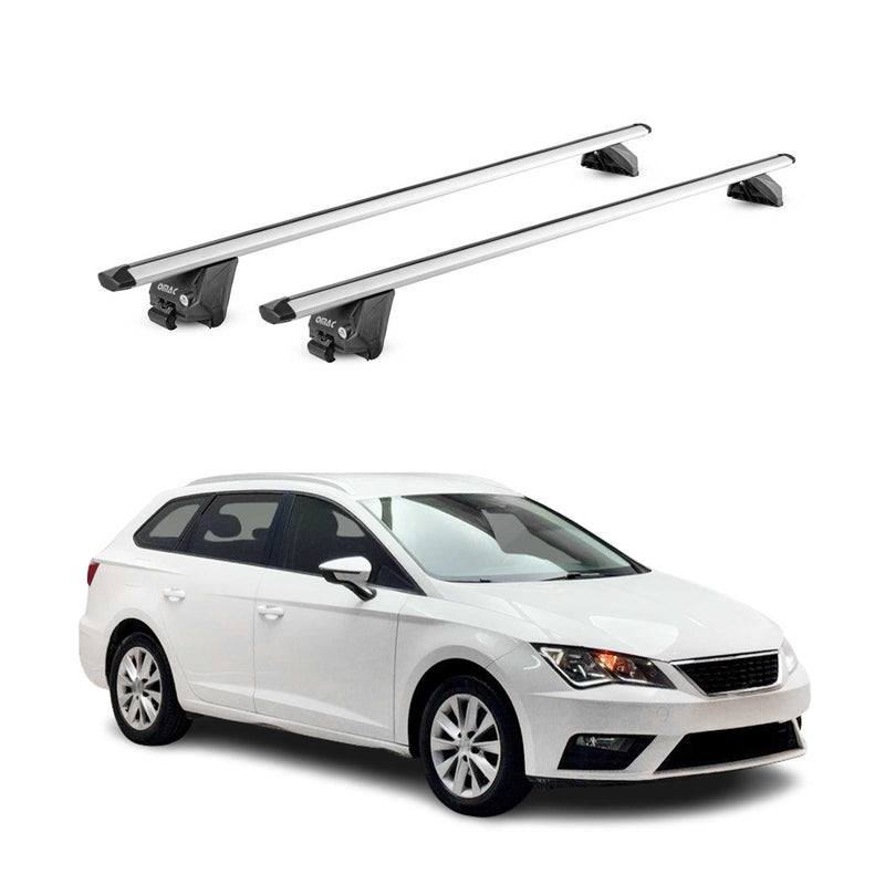 Dachträger Grundtäger für Seat Leon Kombi 2014-2025 100kg Alu Silber 2tlg ABE