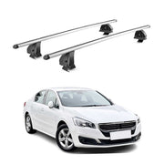 Alu Dachträger für Peugeot 508 I Limo 2011-2018 TÜV T-Nut 75 kg 2tlg Silber