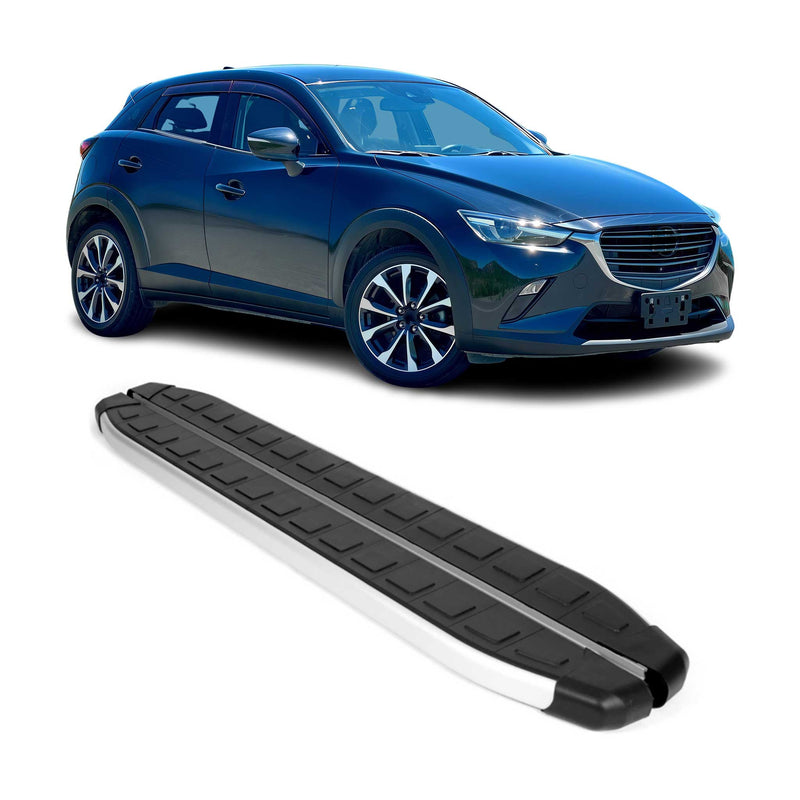 Seitenschweller Seitenbretter Trittbretter für Mazda CX-3 2015-2025 Alu Schwarz