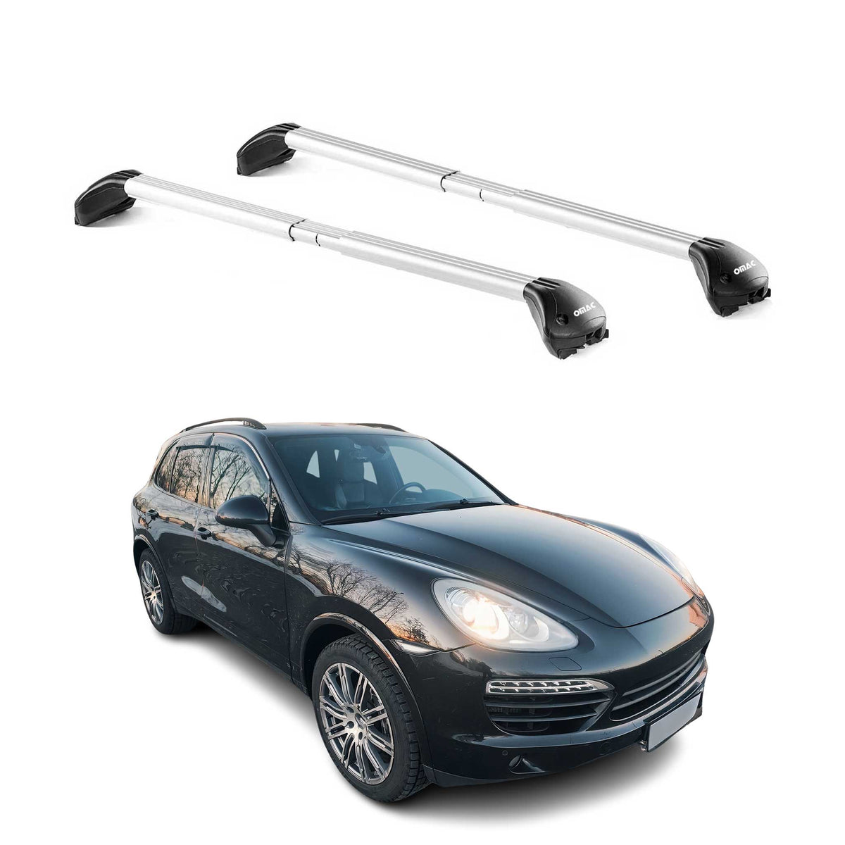 Dachträger Grundtäger für Porsche Cayenne 2010-2018 5 tür 100kg Alu Grau 2x ABE