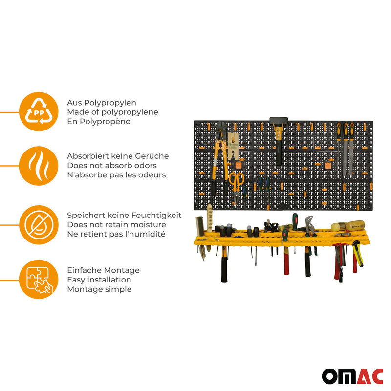 Werkstattwand Werkzeughalter Lochwand 2 Wandplatten 2 Ablagen 50 Haken Set