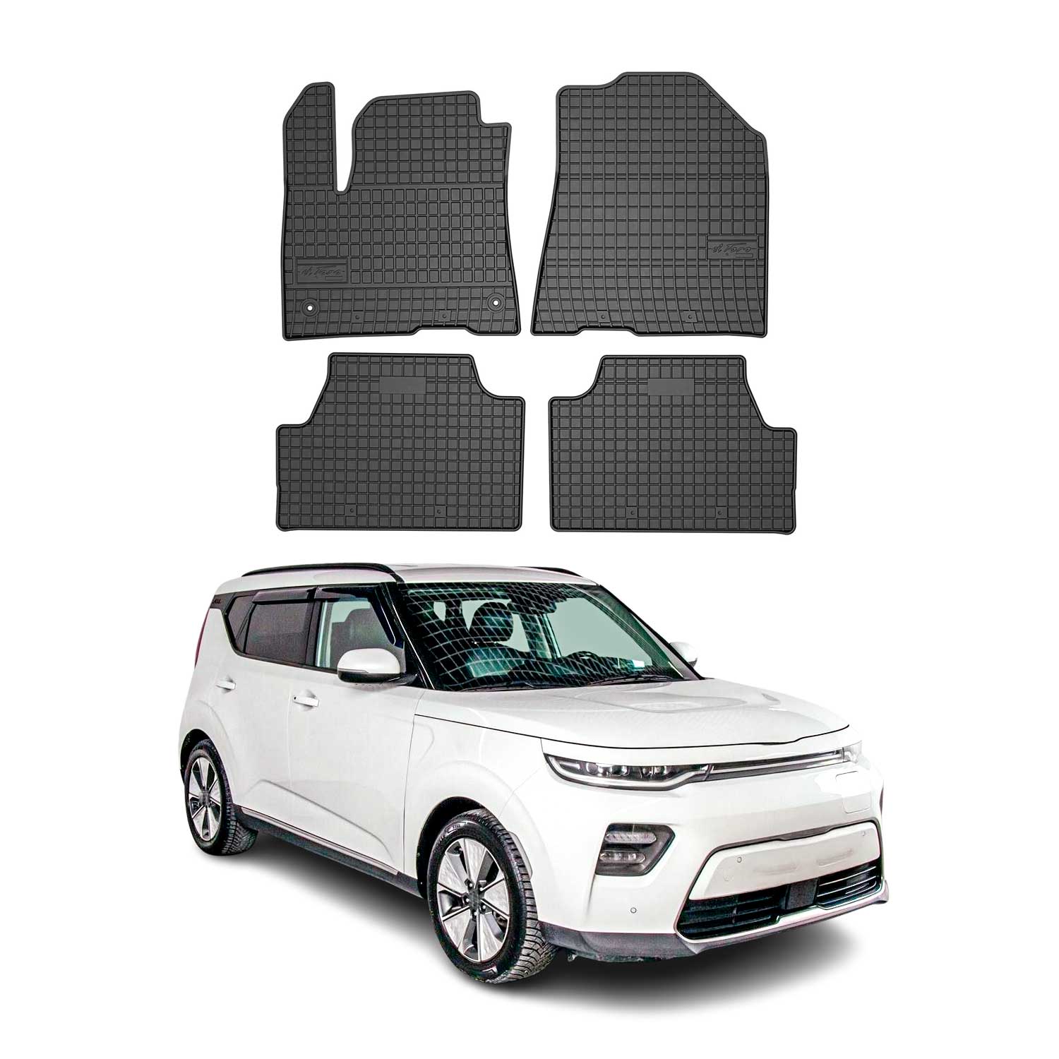 OMAC Gummi Fußmatten für Kia e-Soul 2020-2026 Automatten Gummi Schwarz 4tlg