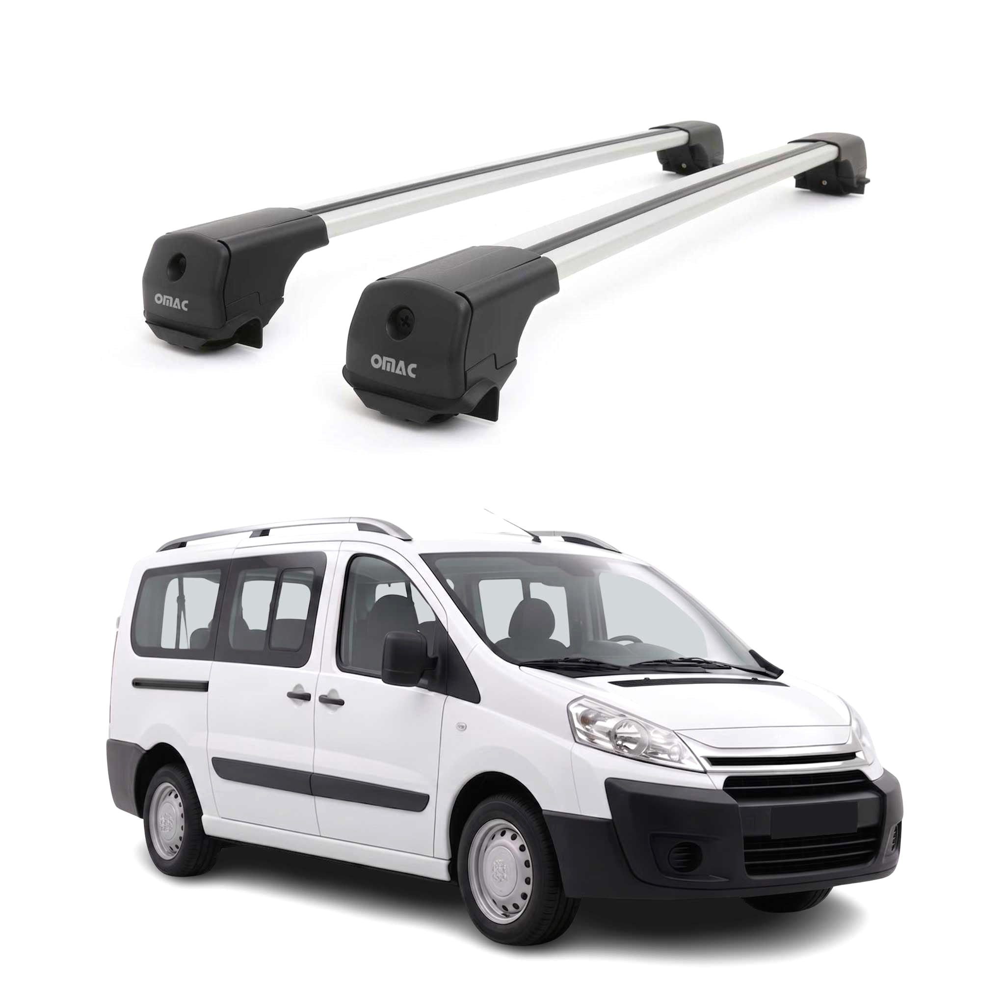 Dachträger Grundträger für Citroen Jumpy 2007-2016 Aluminium 75kg Grau 2tlg