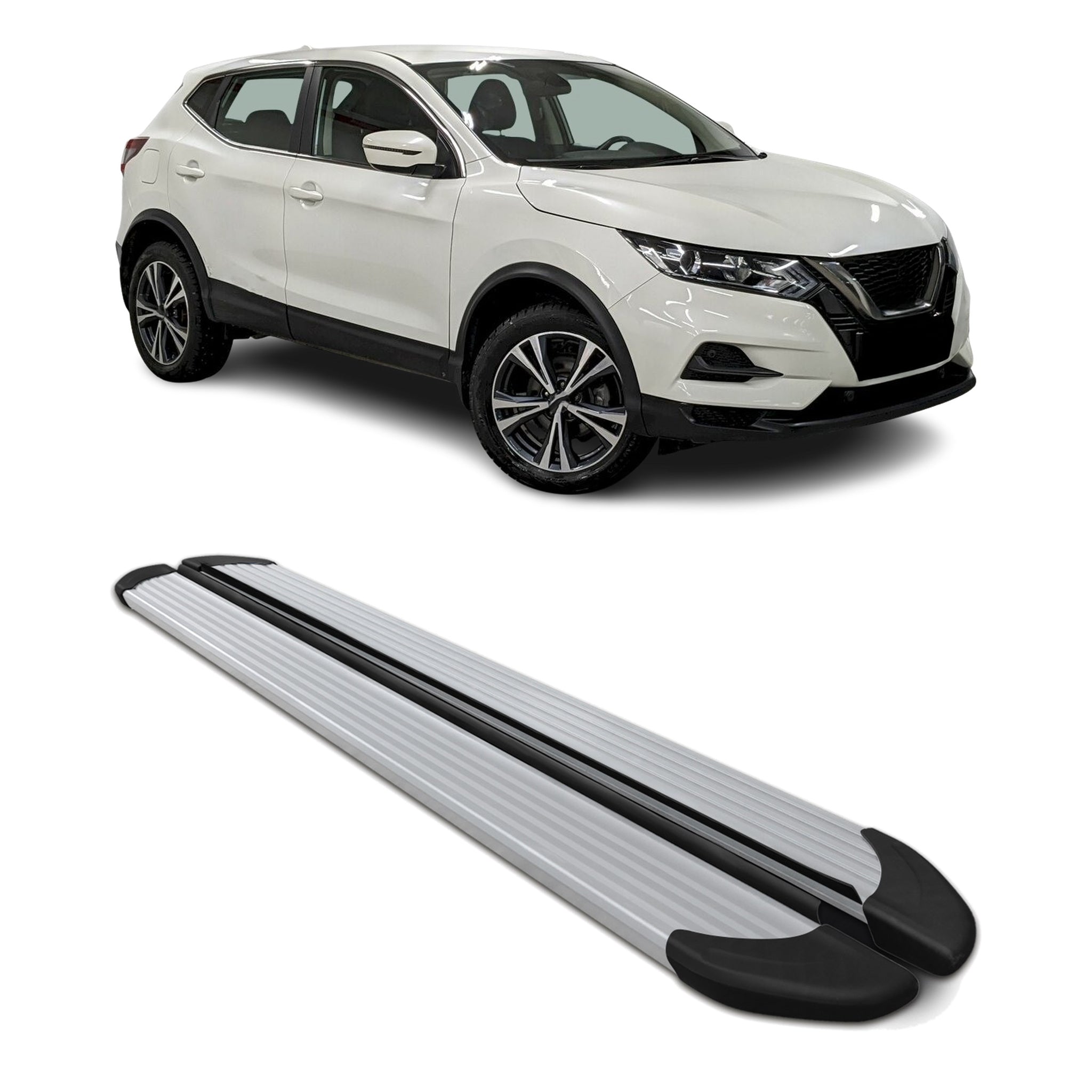 Trittbretter Schweller für Nissan Qashqai J11 2013-2021 Aluminium Silber