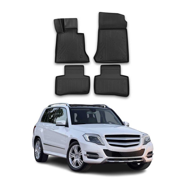OMAC Gummimatten Fußmatten für Mercedes GLK X204 2008-2015 TPE Matten Schwarz 4x