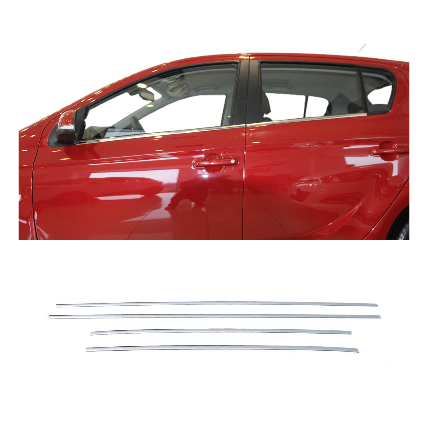Fensterleisten Zierleisten für Hyundai i20 HB 5D 2012-2014 Edelstahl Chrom 4tlg