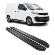 Alu Seitenschweller Trittbretter für Opel Vivaro C 2019-2026 Kurzer Schwarz 2tlg