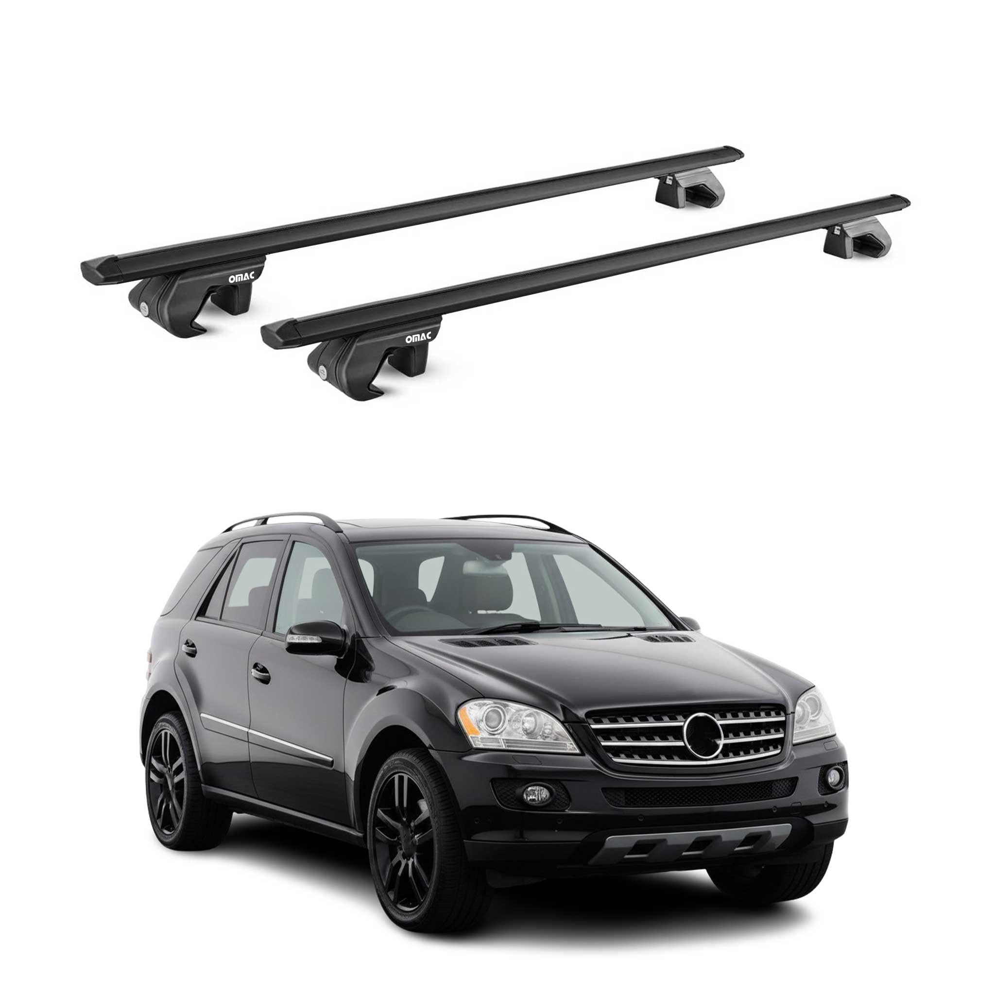 Dachträger Grundtäger für Mercedes M Klasse W164 2006-2011 Alu Schwarz 2 tlg ABE