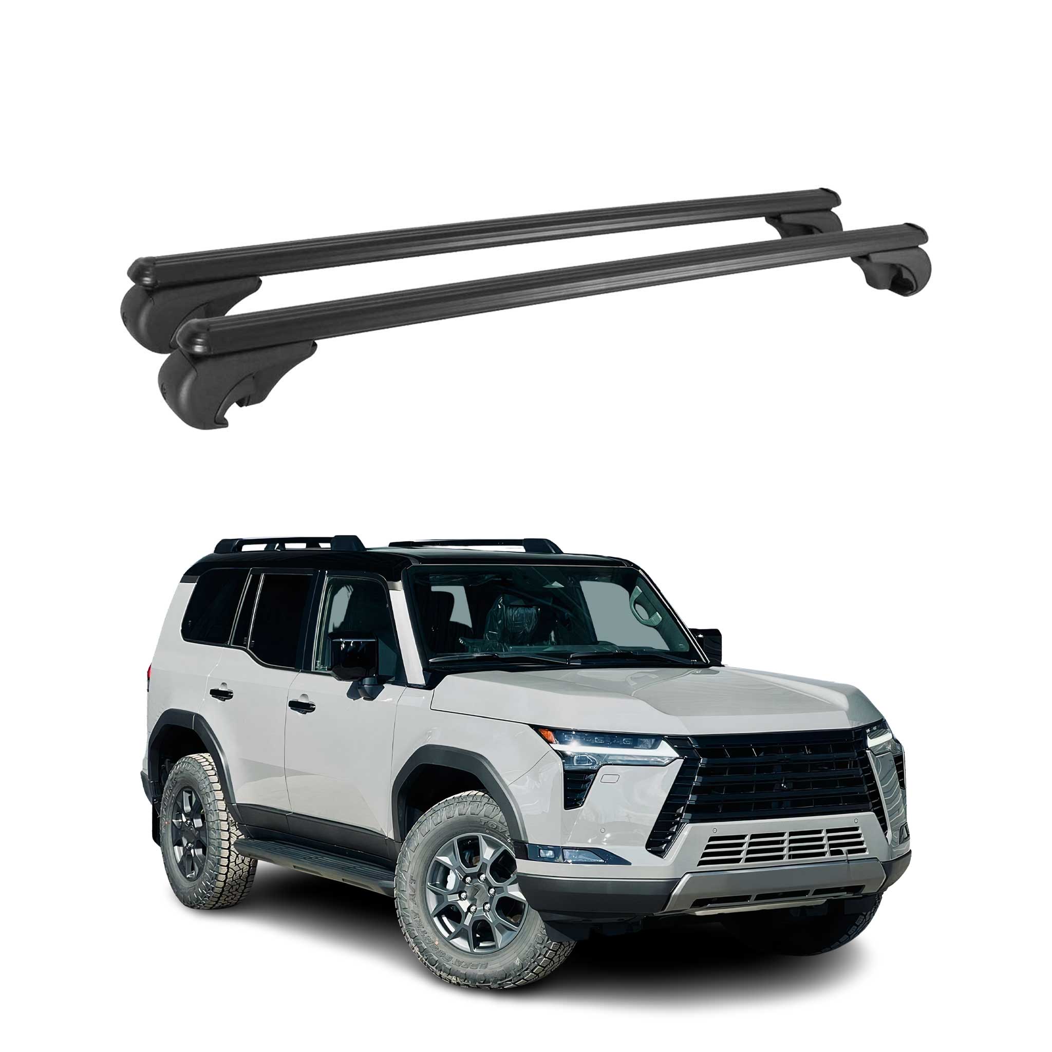 Dachträger Grundtäger für Lexux GX mk3 2024-2026 75kg Aluminium Schwarz 2 tlg
