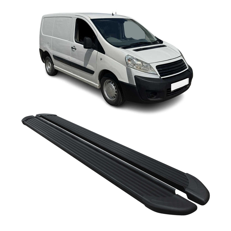 Seitenschweller Trittbretter Schweller für Fiat Scudo 2004-2016 L1 Alu Schwarz