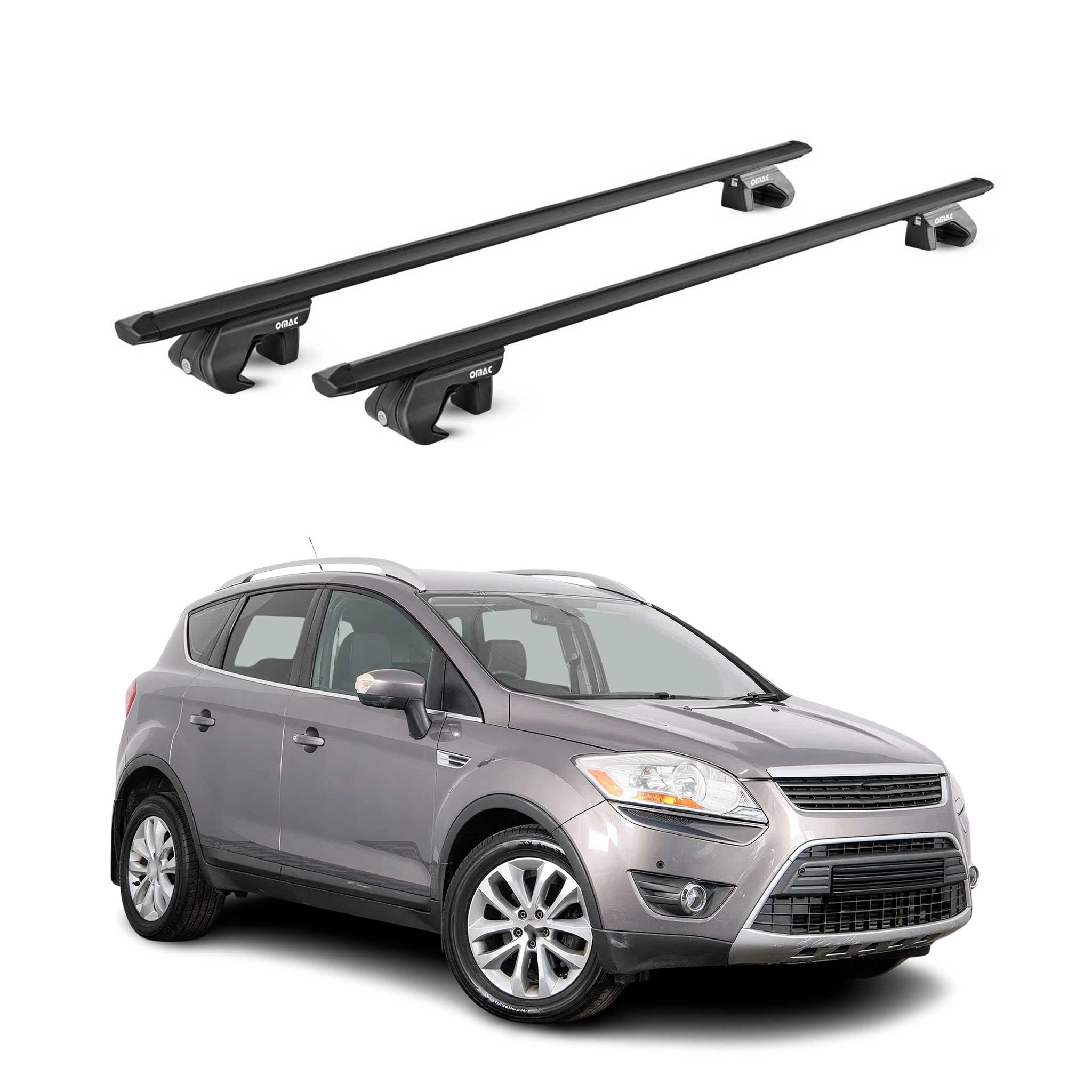 Dachträger Grundtäger für Ford Kuga I II 2008-2019 5 tür 90kg Alu Schwarz 2x ABE