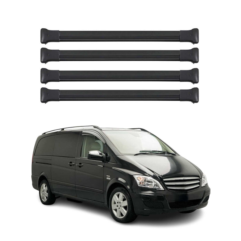 Dachträger Grundtäger für Mercedes Viano Vito W639 2003-2014 75kg Schwarz 4 tlg