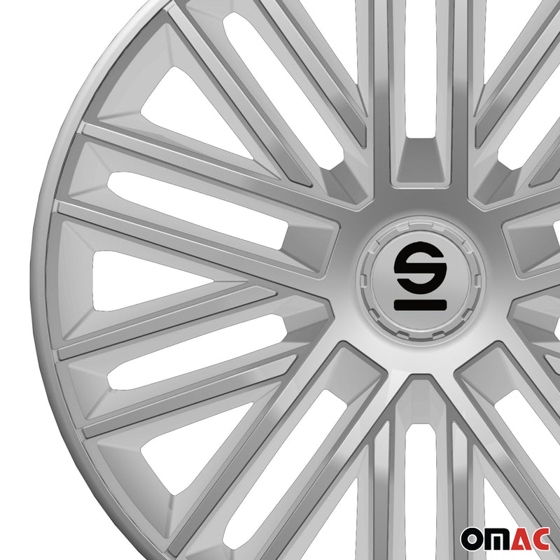 Radkappen Radzierblenden Sparco Bergamo 14" Zoll Auto Abdeckung Set Silber 4x