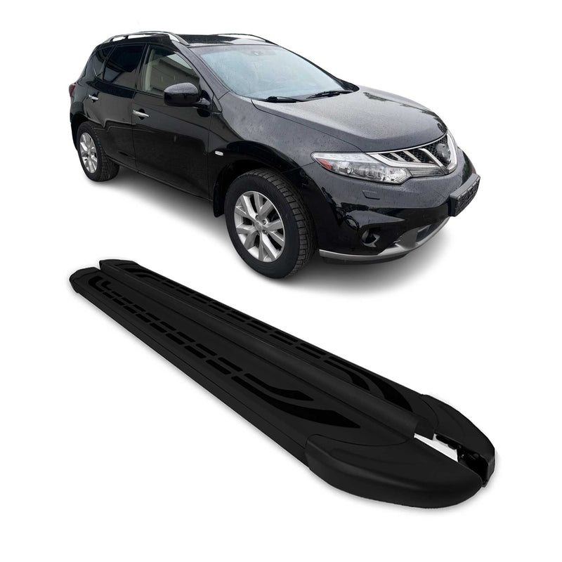 Trittbretter Seitenschweller Seitenbretter für Nissan Murano 2008-14 Alu Schwarz