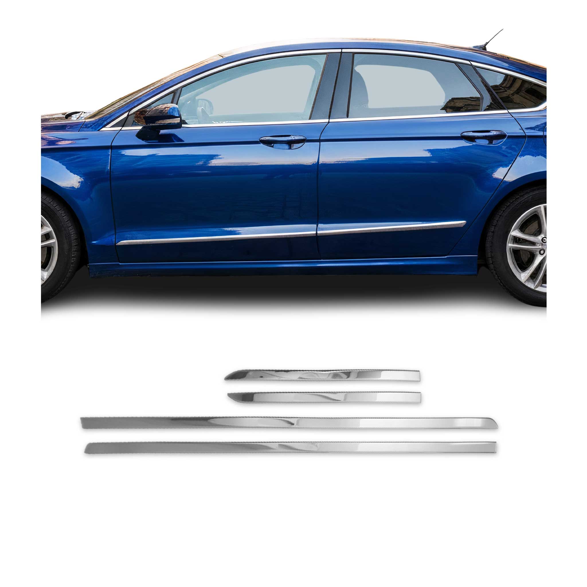 Seitentürleiste Türschutzleiste für Ford Mondeo Limo Variant 2014-2022 Chrom 2x
