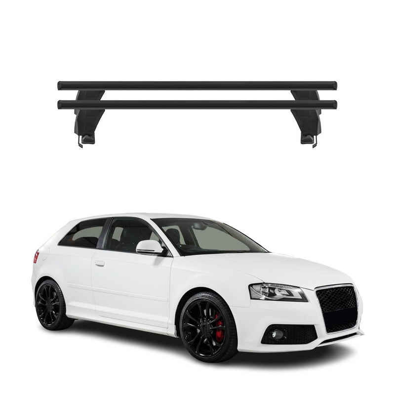 Menabo Dachträger Grundtäger für Audi A3 8P 3tür 2003-2012 50kg Alu Schwarz 2x