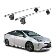 Alu Dachträger für Toyota Prius IV XW50 2015-2022 TÜV T-Nut 75 kg 2tlg Silber