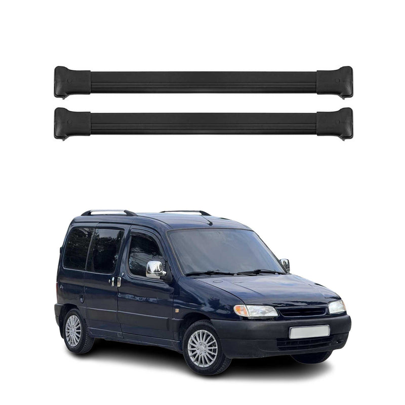 Dachträger Grundtäger für Citroen Berlingo 1996-2008 75kg Alu Schwarz 2 tlg