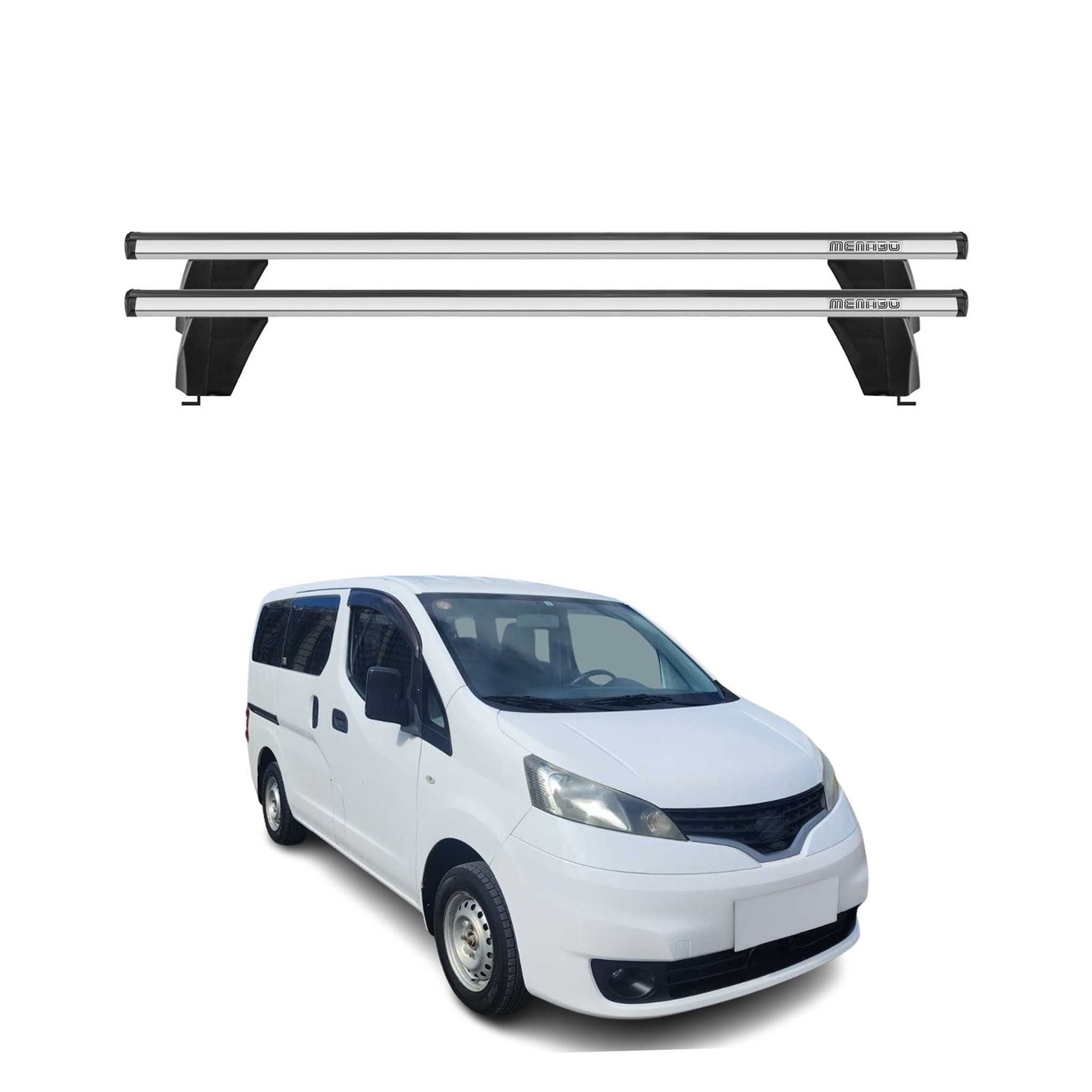 Menabo Dachträger Grundtäger für Nissan NV200 2009-2020 75kg Alu Silber 2 tlg