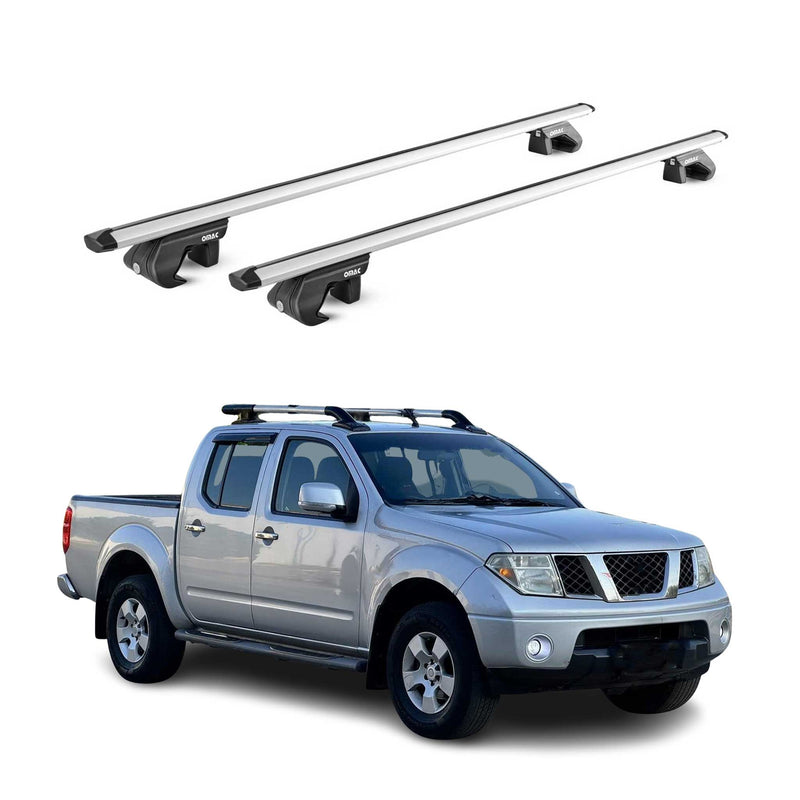 Dachträger Grundtäger für Nissan Navara D40 2004-2015 4 tür 90kg Alu Grau 2x ABE
