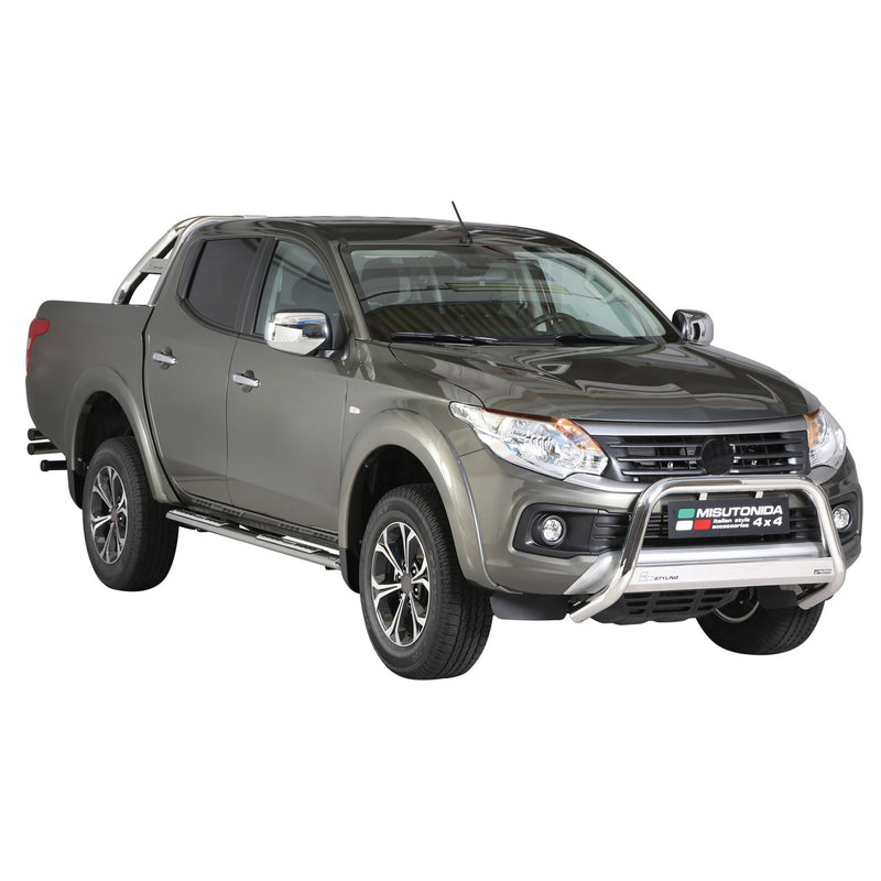 Stahl Seitenschweller Schwellerrohre für Fiat Fullback Double Cab 2016-2019 Grau