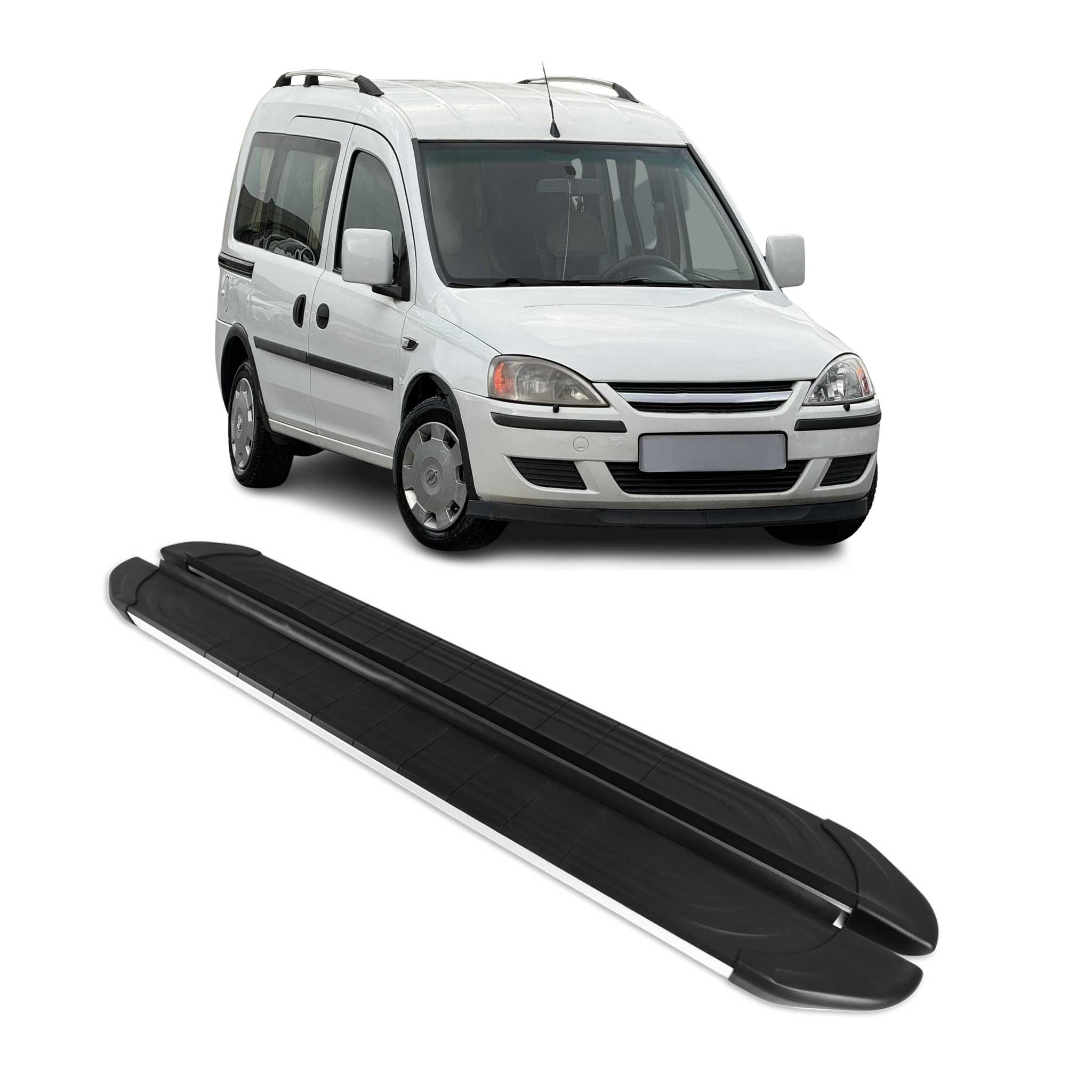 Seitenschweller Trittbretter für Opel Combo 2001-2011 Silber Aluminium 2 tlg