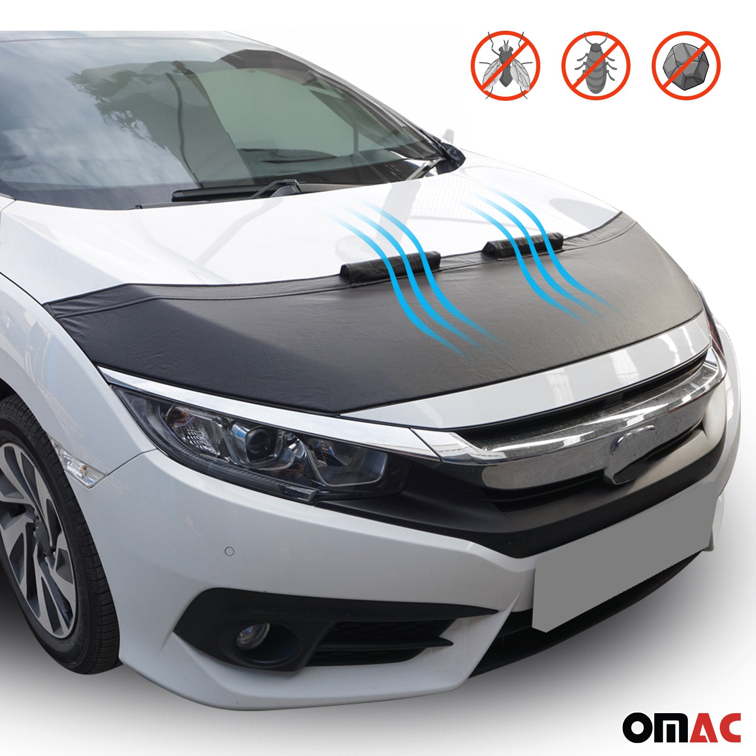 Haubenbra Steinschlagschutz Bonnet Bra für Fiat Tipo 2015-2026 Schwarz Halb